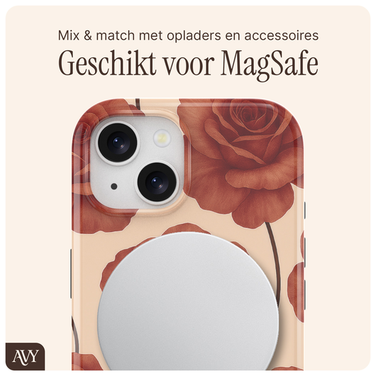 AVY Apple iPhone 15 Hoesje MagSafe Back Cover Botanique Roses afbeelding 7