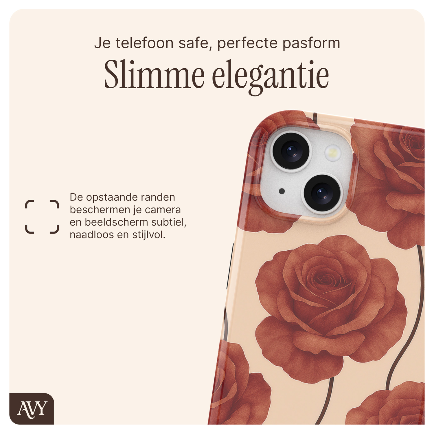 AVY Apple iPhone 14 / 13 Hoesje MagSafe Back Cover Botanique Roses afbeelding 6