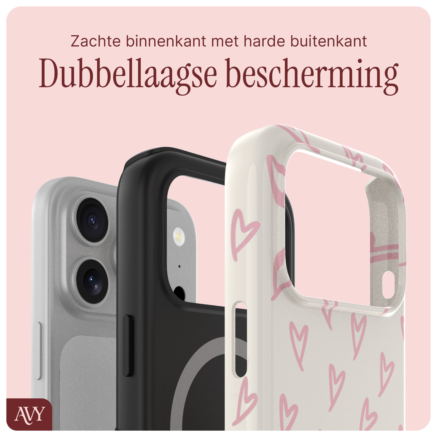 AVY Apple iPhone 17 Pro Hoesje MagSafe Back Cover - Cupid Blush afbeelding 6