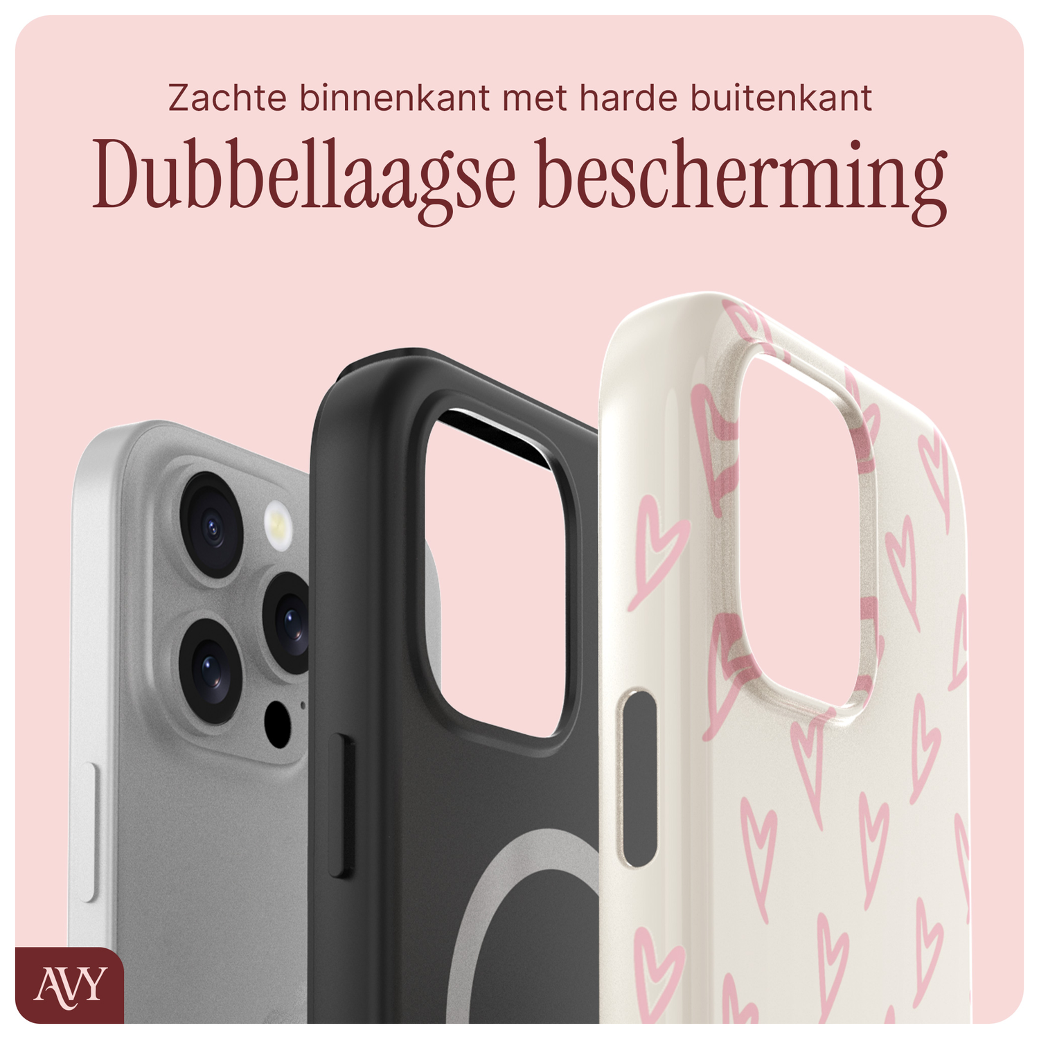 AVY Apple iPhone 16 Pro Hoesje MagSafe Back Cover - Cupid Blush afbeelding 5