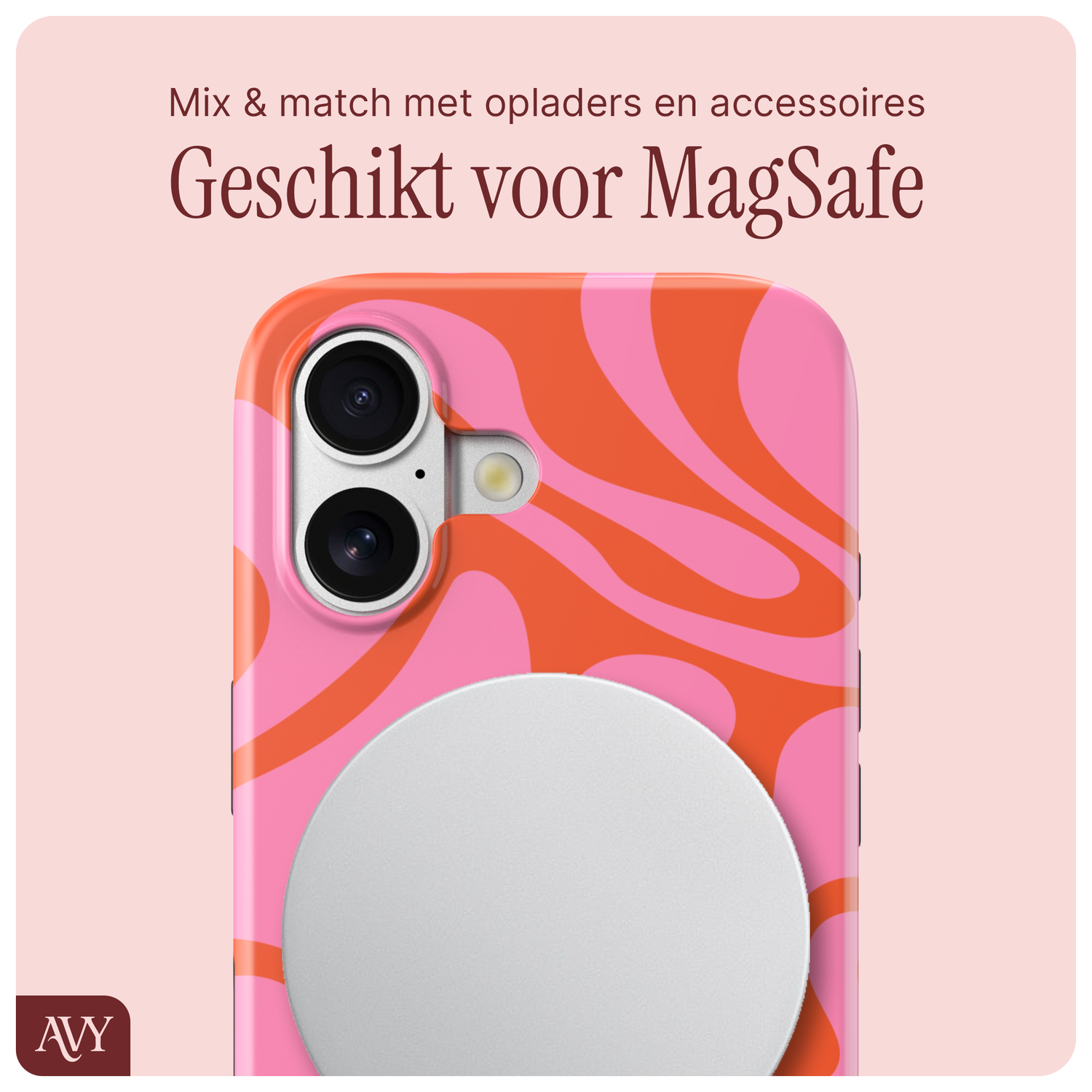 AVY Apple iPhone 17 Hoesje MagSafe Back Cover - Rosé Twist afbeelding 6
