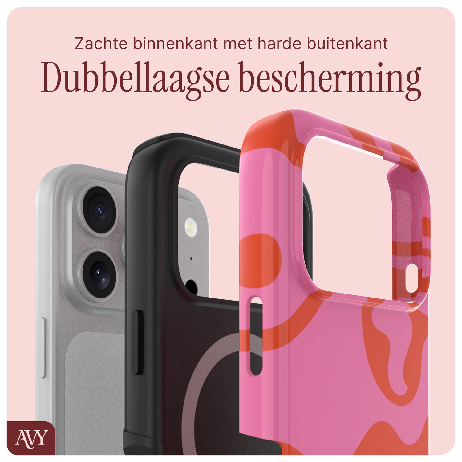 AVY Apple iPhone 17 Pro Max Hoesje MagSafe Back Cover - Rosé Twist afbeelding 5