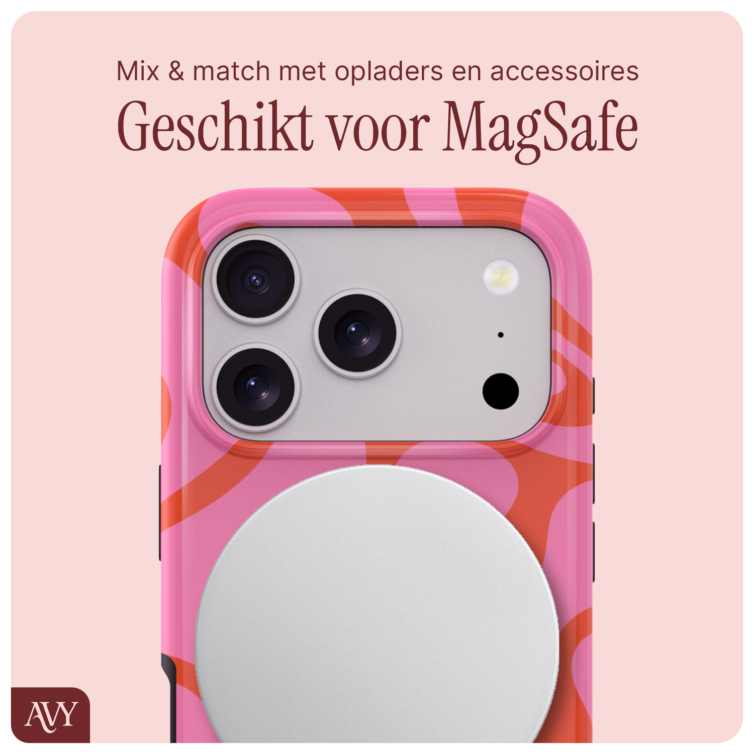 AVY Apple iPhone 17 Pro Max Hoesje MagSafe Back Cover - Rosé Twist afbeelding 6