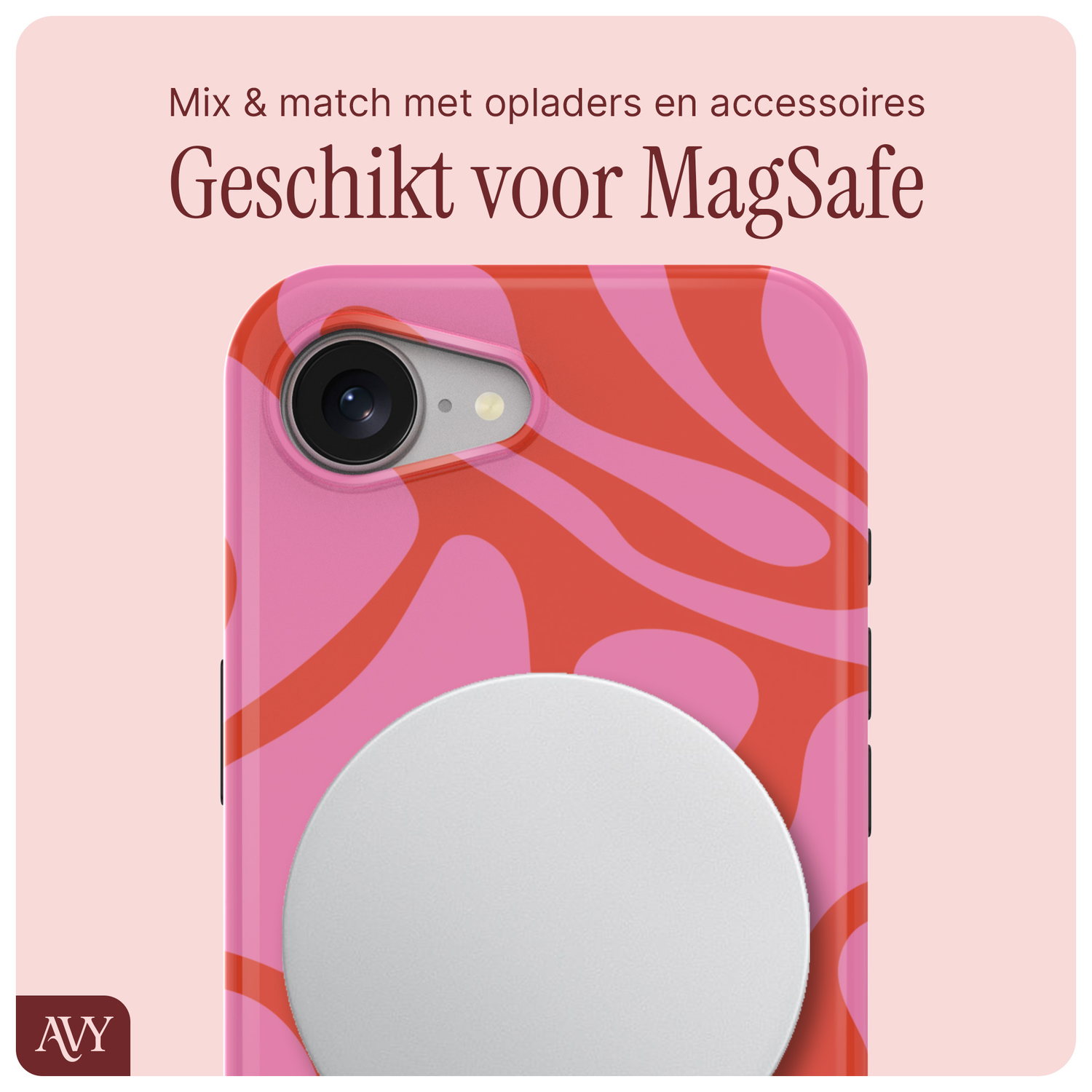 AVY Apple iPhone 16e Hoesje MagSafe Back Cover - Rosé Twist afbeelding 6