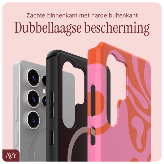 AVY Samsung Galaxy S25 Ultra Hoesje MagSafe Back Cover Rosé Twist afbeelding 6