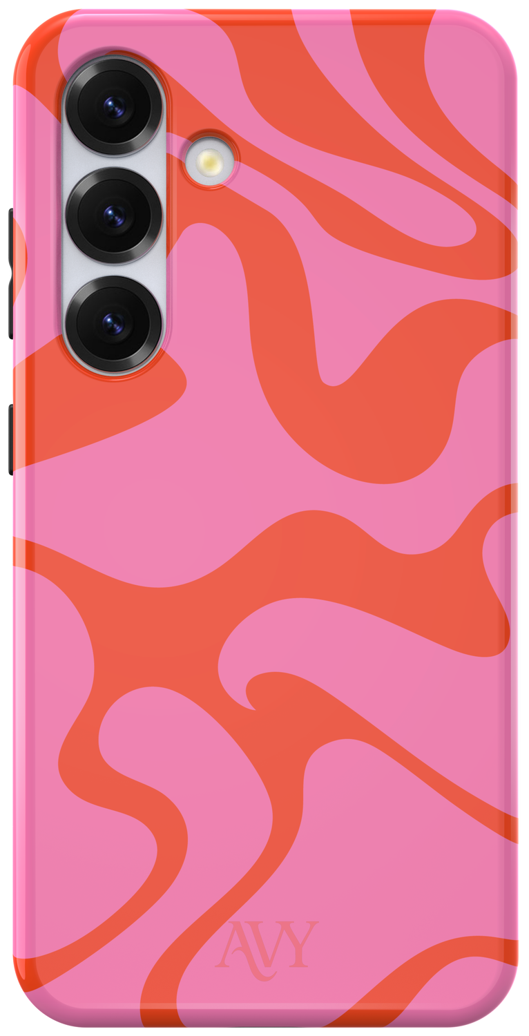 AVY Samsung Galaxy S24 Hoesje MagSafe Back Cover Rosé Twist afbeelding 1