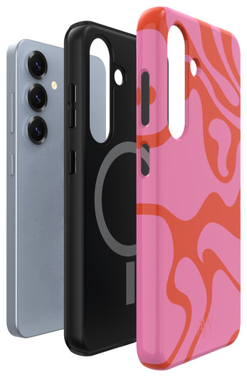AVY Samsung Galaxy S24 Hoesje MagSafe Back Cover Rosé Twist afbeelding 13
