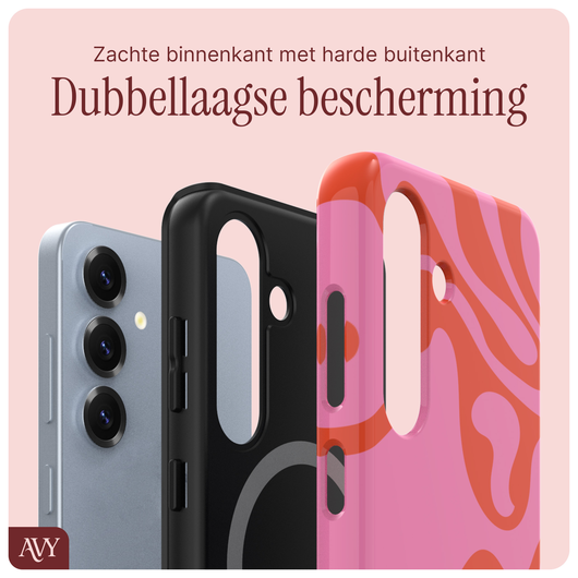 AVY Samsung Galaxy S24 Hoesje MagSafe Back Cover Rosé Twist afbeelding 5