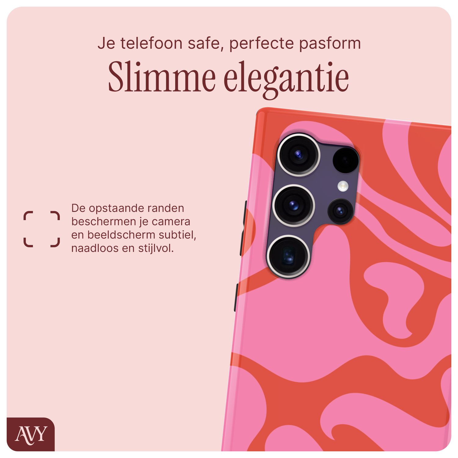 AVY Samsung Galaxy S24 Ultra Hoesje MagSafe Back Cover Rosé Twist afbeelding 8