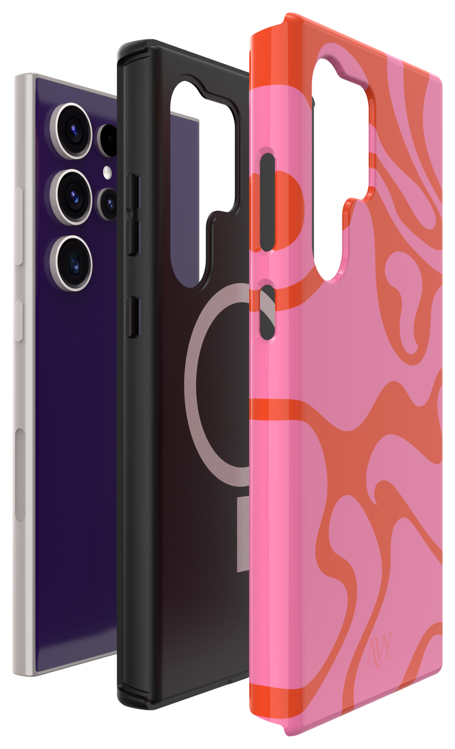 AVY Samsung Galaxy S24 Ultra Hoesje MagSafe Back Cover Rosé Twist afbeelding 14