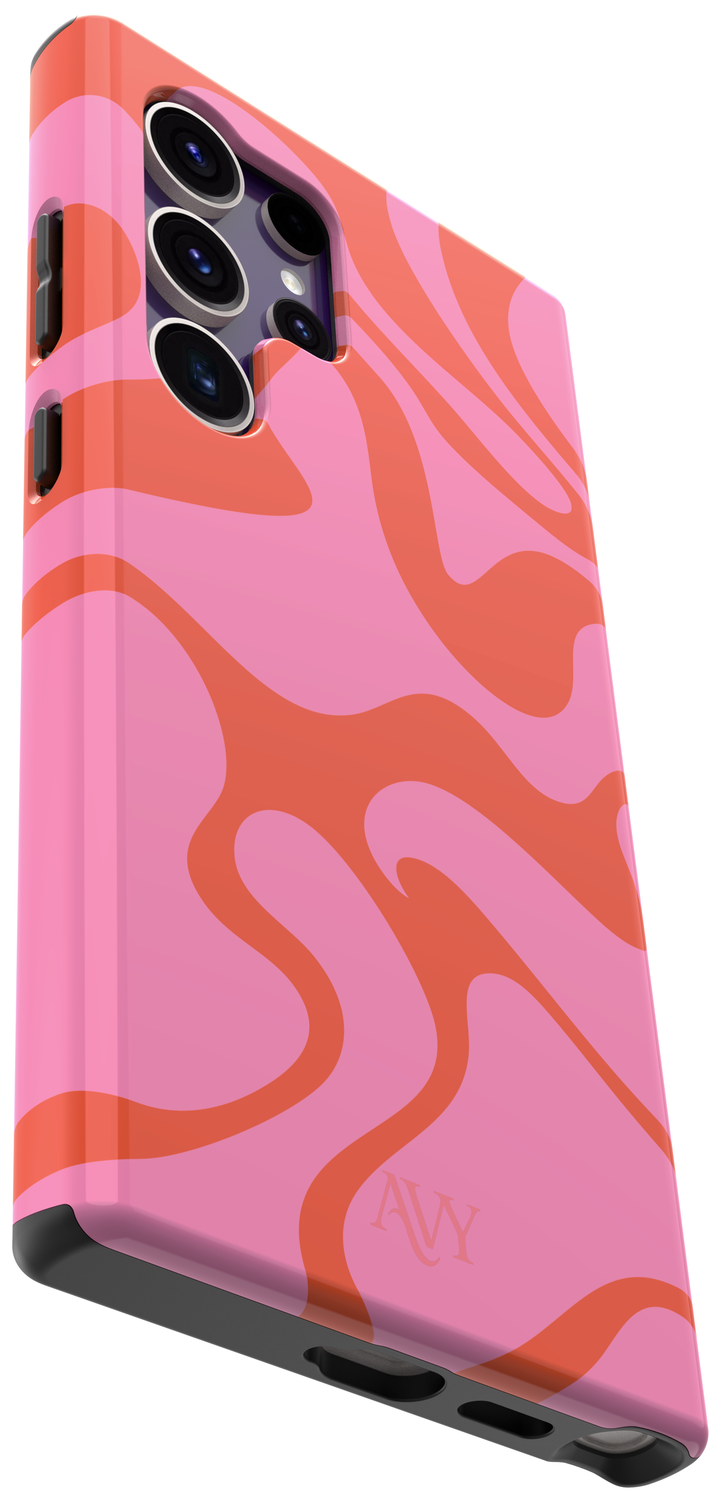 AVY Samsung Galaxy S24 Ultra Hoesje MagSafe Back Cover Rosé Twist afbeelding 11