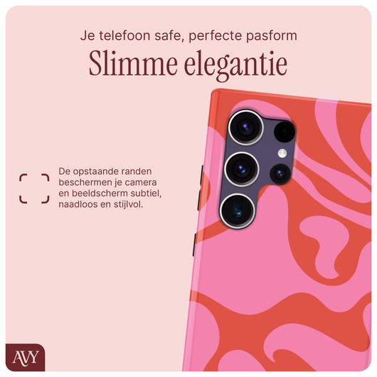AVY Samsung Galaxy S24 Ultra Hoesje MagSafe Back Cover Rosé Twist afbeelding 8