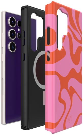 AVY Samsung Galaxy S24 Ultra Hoesje MagSafe Back Cover Rosé Twist afbeelding 10