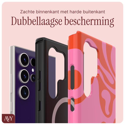 AVY Samsung Galaxy S24 Ultra Hoesje MagSafe Back Cover Rosé Twist afbeelding 6