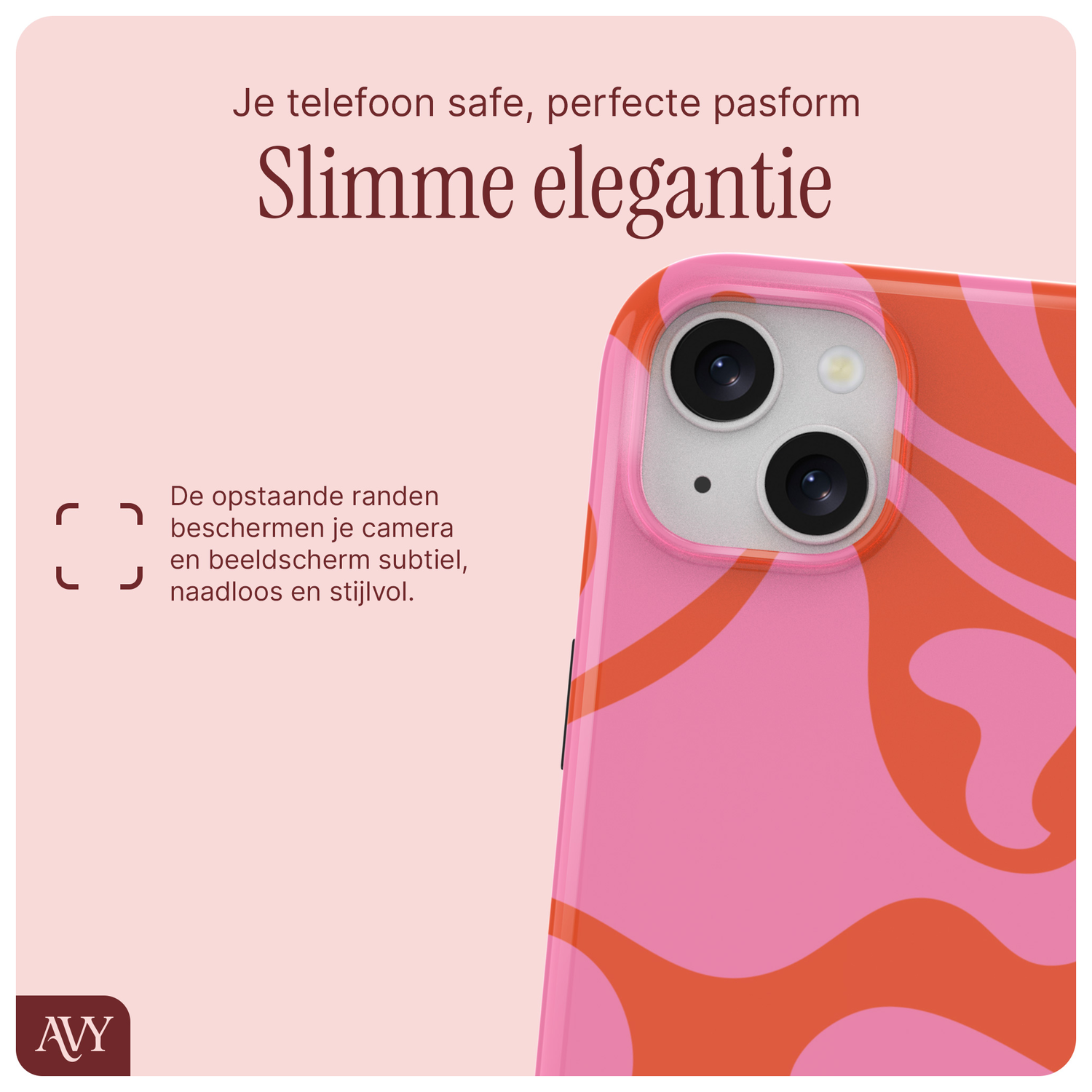 AVY Apple iPhone 14 / 13 Hoesje MagSafe Back Cover Rosé Twist afbeelding 8