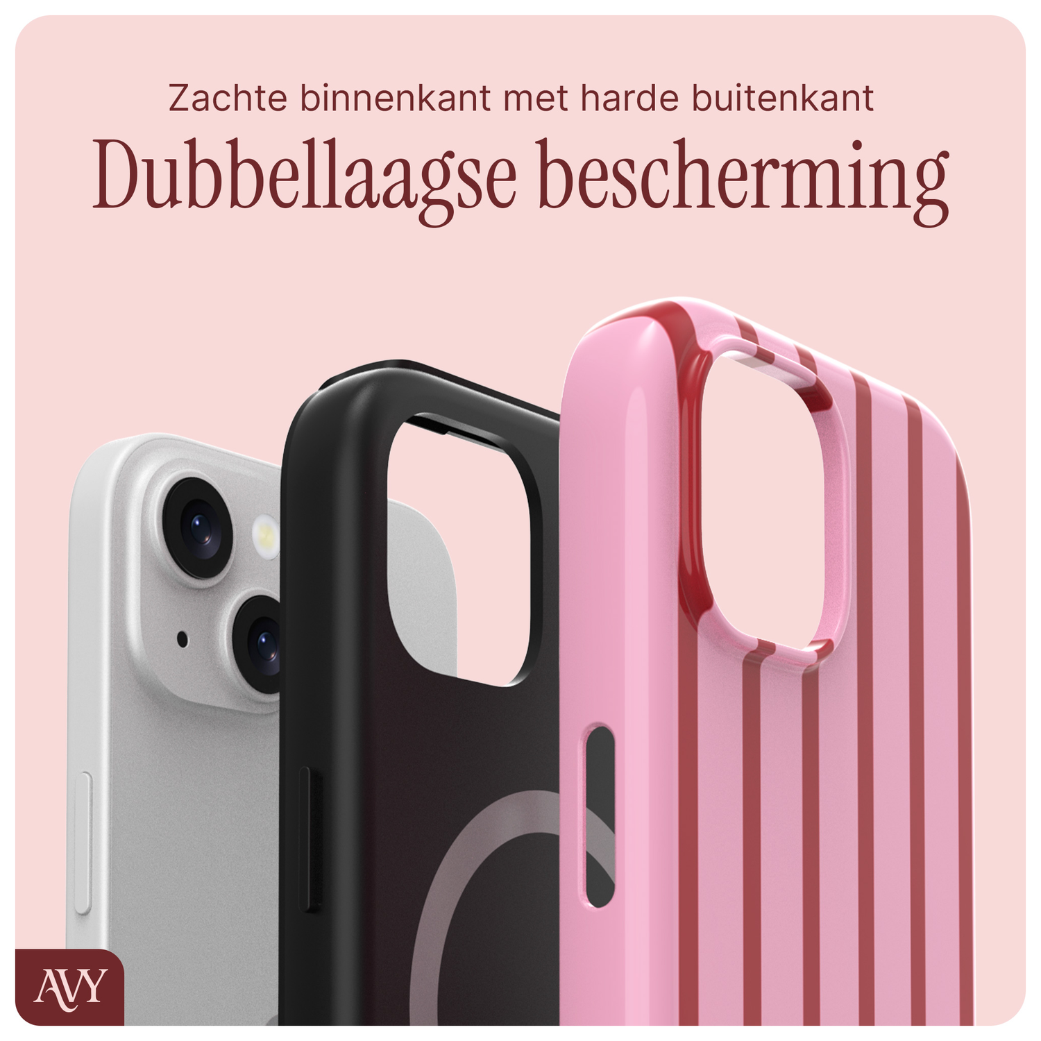 AVY Apple iPhone 14 / 13 Hoesje MagSafe Back Cover Linea Sol afbeelding 5