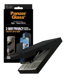 PanzerGlass FastFit Ultra-Wide iPhone 17 / 16 Pro Privacy Glass Screen Protector afbeelding