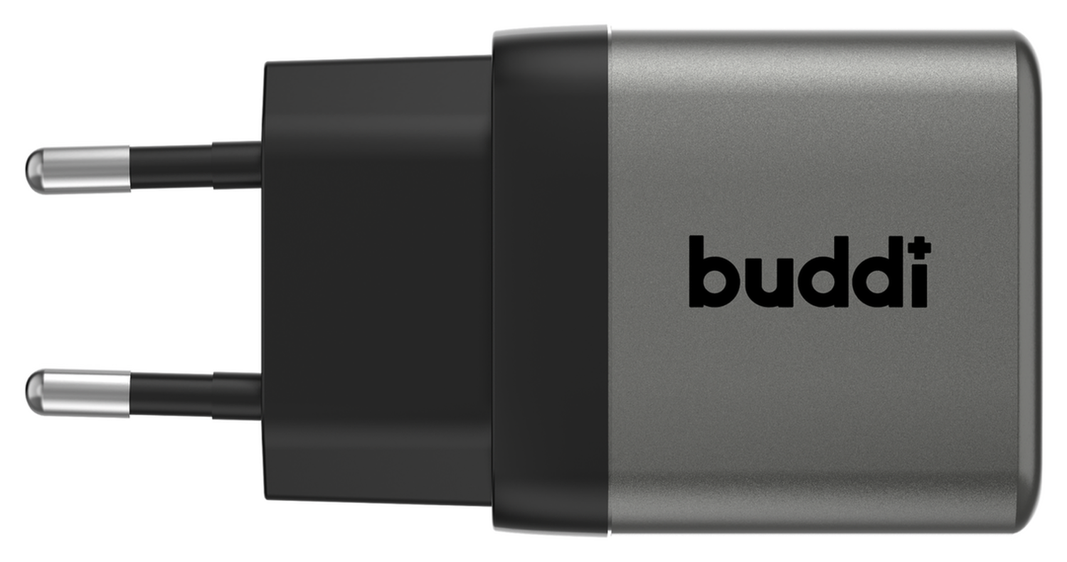 Buddi Power 25W USB-C Oplader met Micro-USB Kabel 1M Grijs afbeelding 2