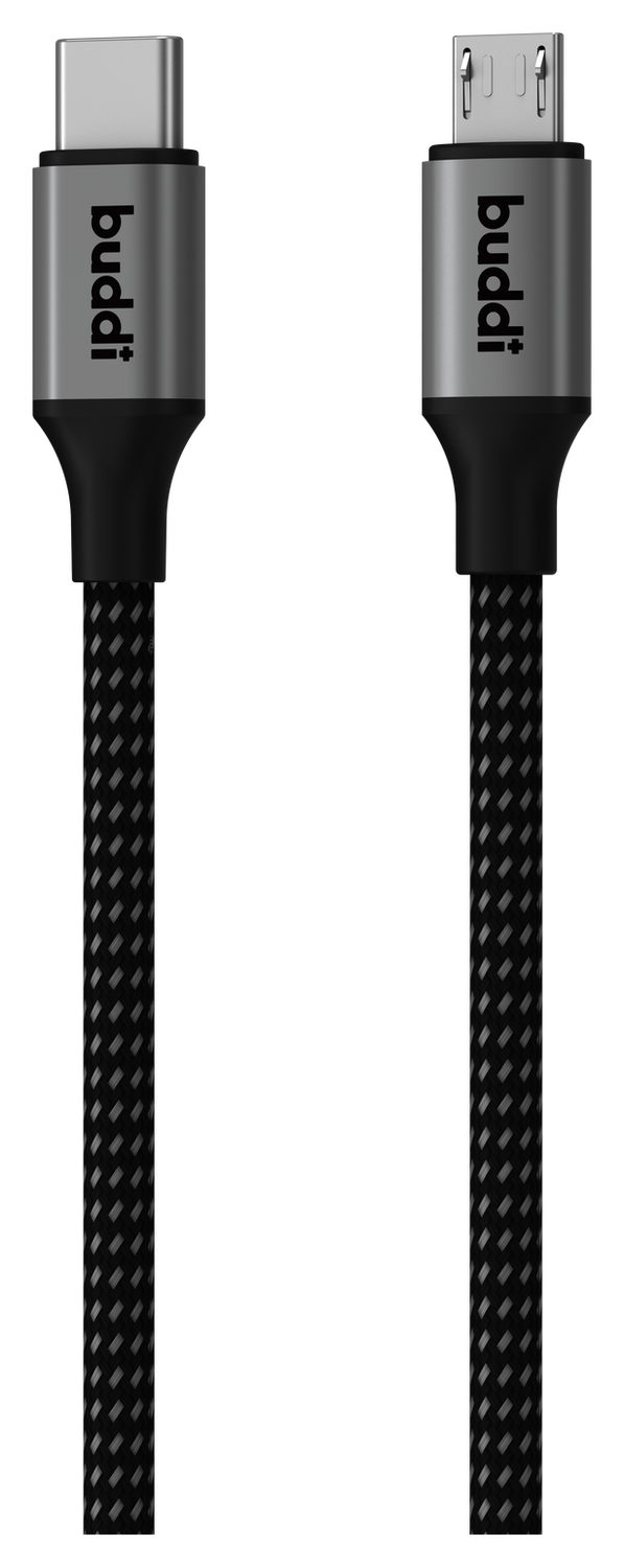 Buddi Power 25W USB-C Oplader met Micro-USB Kabel 1M Grijs afbeelding 3