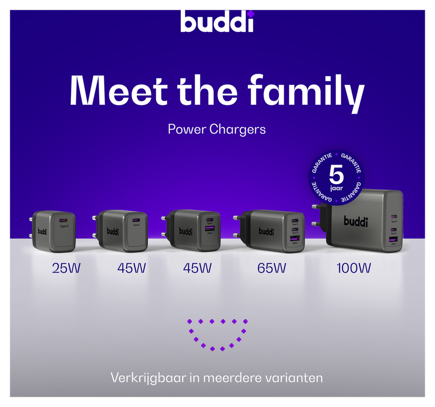 Buddi Power 25W USB-C Oplader met Micro-USB Kabel 1M Grijs afbeelding 7