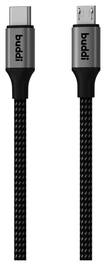 Buddi Power 25W USB-C Oplader met Micro-USB Kabel 1M Grijs afbeelding 3