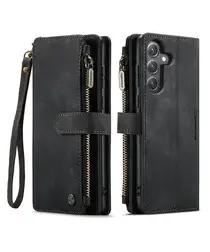 CaseMe C30 Samsung Galaxy S25 FE Hoesje Pasjeshouder Book Case Zwart afbeelding