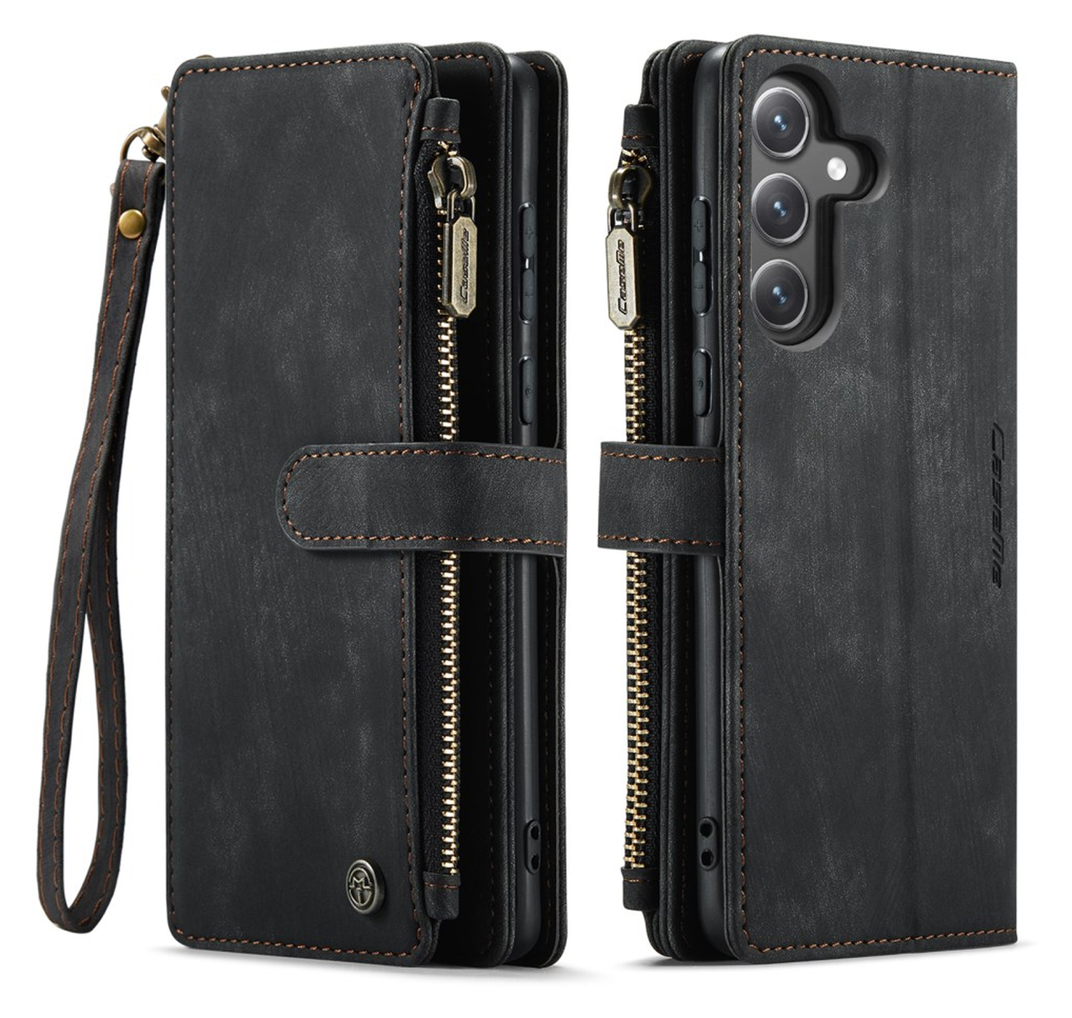 CaseMe C30 Samsung Galaxy S25 FE Hoesje Pasjeshouder Book Case Zwart afbeelding 1