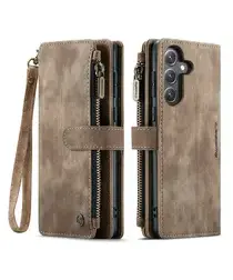 CaseMe C30 Samsung Galaxy S25 FE Hoesje Pasjeshouder Book Case Bruin afbeelding
