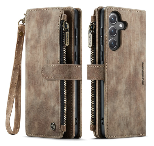 CaseMe C30 Samsung Galaxy S25 FE Hoesje Pasjeshouder Book Case Bruin afbeelding 1