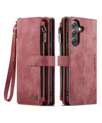 CaseMe C30 Samsung Galaxy S25 FE Hoesje Pasjeshouder Book Case Rood afbeelding