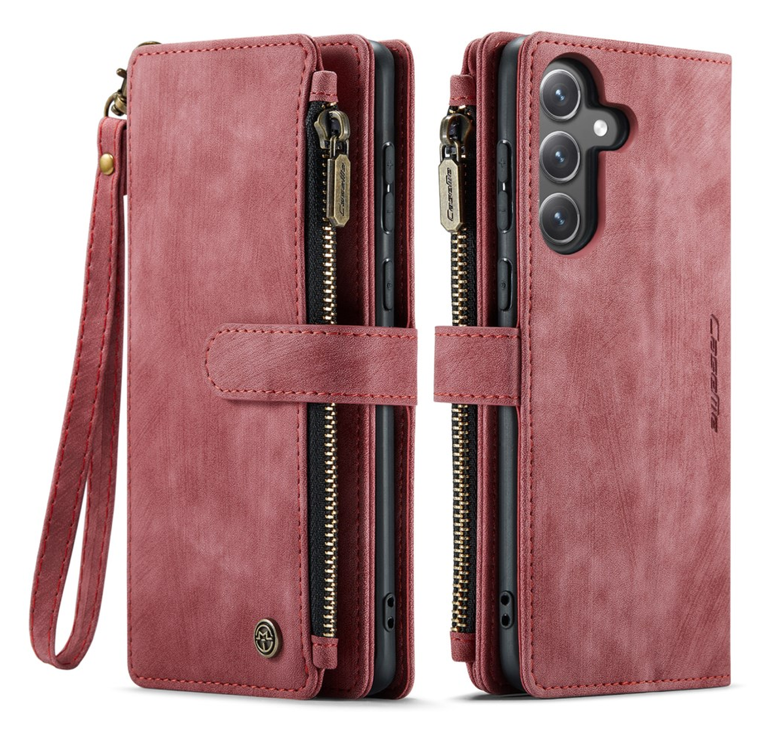 CaseMe C30 Samsung Galaxy S25 FE Hoesje Pasjeshouder Book Case Rood afbeelding 1