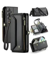CaseMe C36 Samsung Galaxy S25 FE Hoesje Zipper Book Case Zwart afbeelding