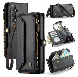 CaseMe C36 Samsung Galaxy S25 FE Hoesje Zipper Book Case Zwart
