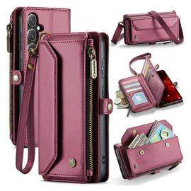 CaseMe C36 Samsung Galaxy S25 FE Hoesje Zipper Book Case Rood