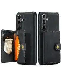 CaseMe JH-01 Samsung Galaxy S25 FE Hoesje met Magnetische Kaarthouder Zwart afbeelding