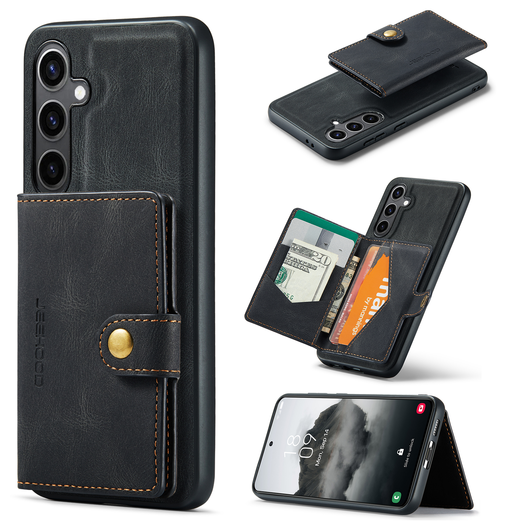 CaseMe JH-01 Samsung Galaxy S25 FE Hoesje met Magnetische Kaarthouder Zwart afbeelding 11