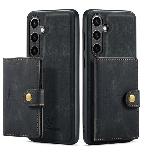 CaseMe JH-01 Samsung Galaxy S25 FE Hoesje met Magnetische Kaarthouder Zwart afbeelding 12