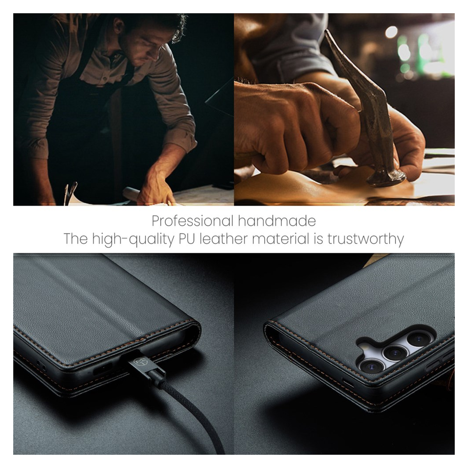 CaseMe 023 Samsung Galaxy S25 FE Hoesje RFID Book Case Zwart afbeelding 7