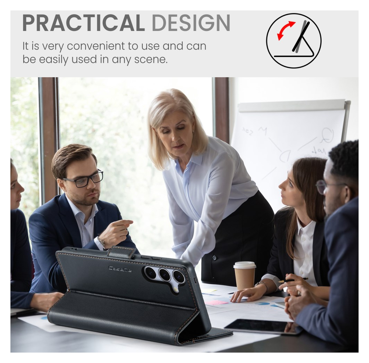 CaseMe 023 Samsung Galaxy S25 FE Hoesje RFID Book Case Zwart afbeelding 8