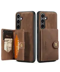 CaseMe JH-01 Samsung Galaxy S25 FE Hoesje met Magnetische Kaarthouder Bruin afbeelding