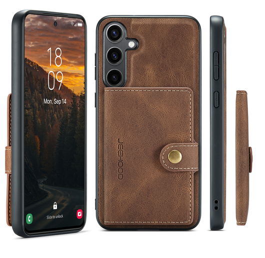 CaseMe JH-01 Samsung Galaxy S25 FE Hoesje met Magnetische Kaarthouder Bruin afbeelding 10