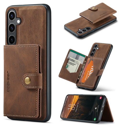 CaseMe JH-01 Samsung Galaxy S25 FE Hoesje met Magnetische Kaarthouder Bruin afbeelding 12