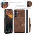 CaseMe JH-01 Samsung Galaxy S25 FE Hoesje met Magnetische Kaarthouder Bruin afbeelding 7
