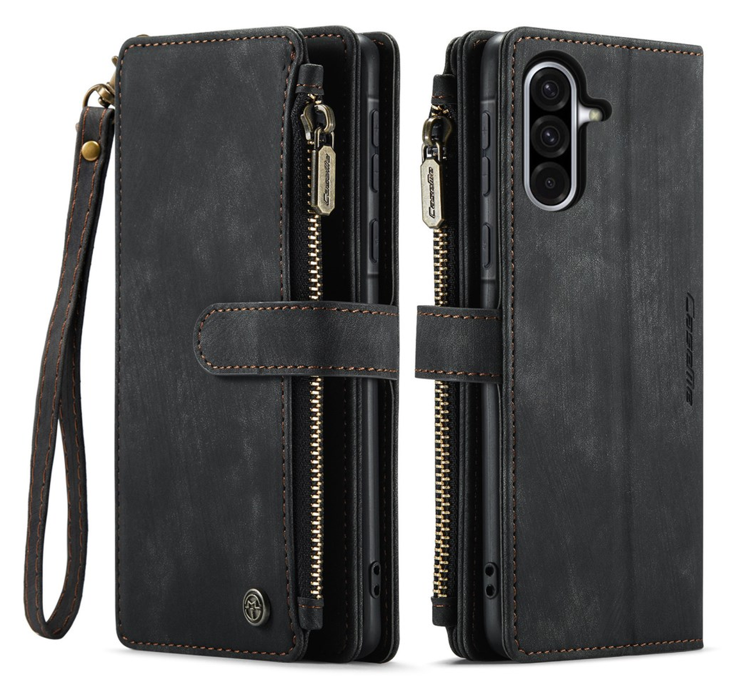 CaseMe C30 Samsung Galaxy A17 Hoesje Pasjeshouder Book Case Zwart afbeelding 1