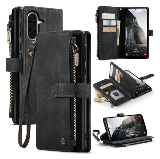 CaseMe C30 Samsung Galaxy A17 Hoesje Pasjeshouder Book Case Zwart afbeelding 2
