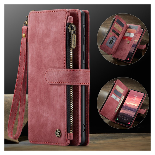 CaseMe C30 Samsung Galaxy A17 Hoesje Pasjeshouder Book Case Rood afbeelding 8