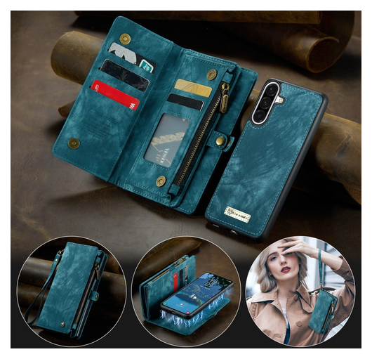 CaseMe 008 Samsung Galaxy A17 Hoesje 2-in-1 Book Case en Back Cover Blauw afbeelding 5