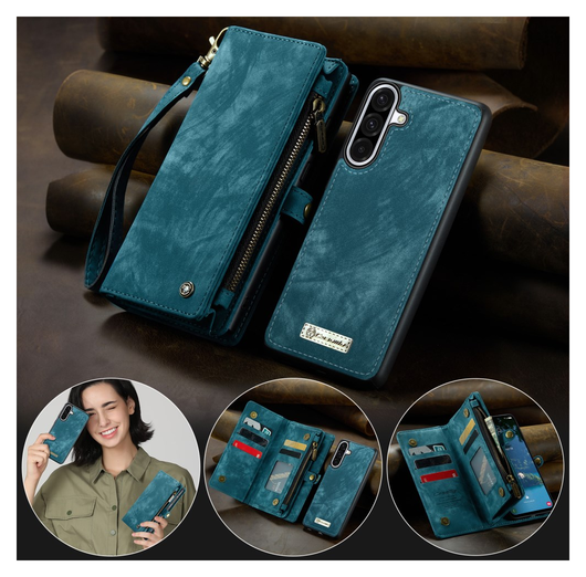 CaseMe 008 Samsung Galaxy A17 Hoesje 2-in-1 Book Case en Back Cover Blauw afbeelding 8