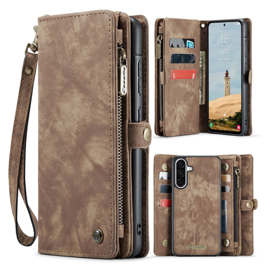 CaseMe 008 Samsung Galaxy A17 Hoesje 2-in-1 Book Case en Back Cover Bruin afbeelding 2