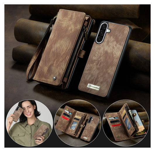 CaseMe 008 Samsung Galaxy A17 Hoesje 2-in-1 Book Case en Back Cover Bruin afbeelding 8